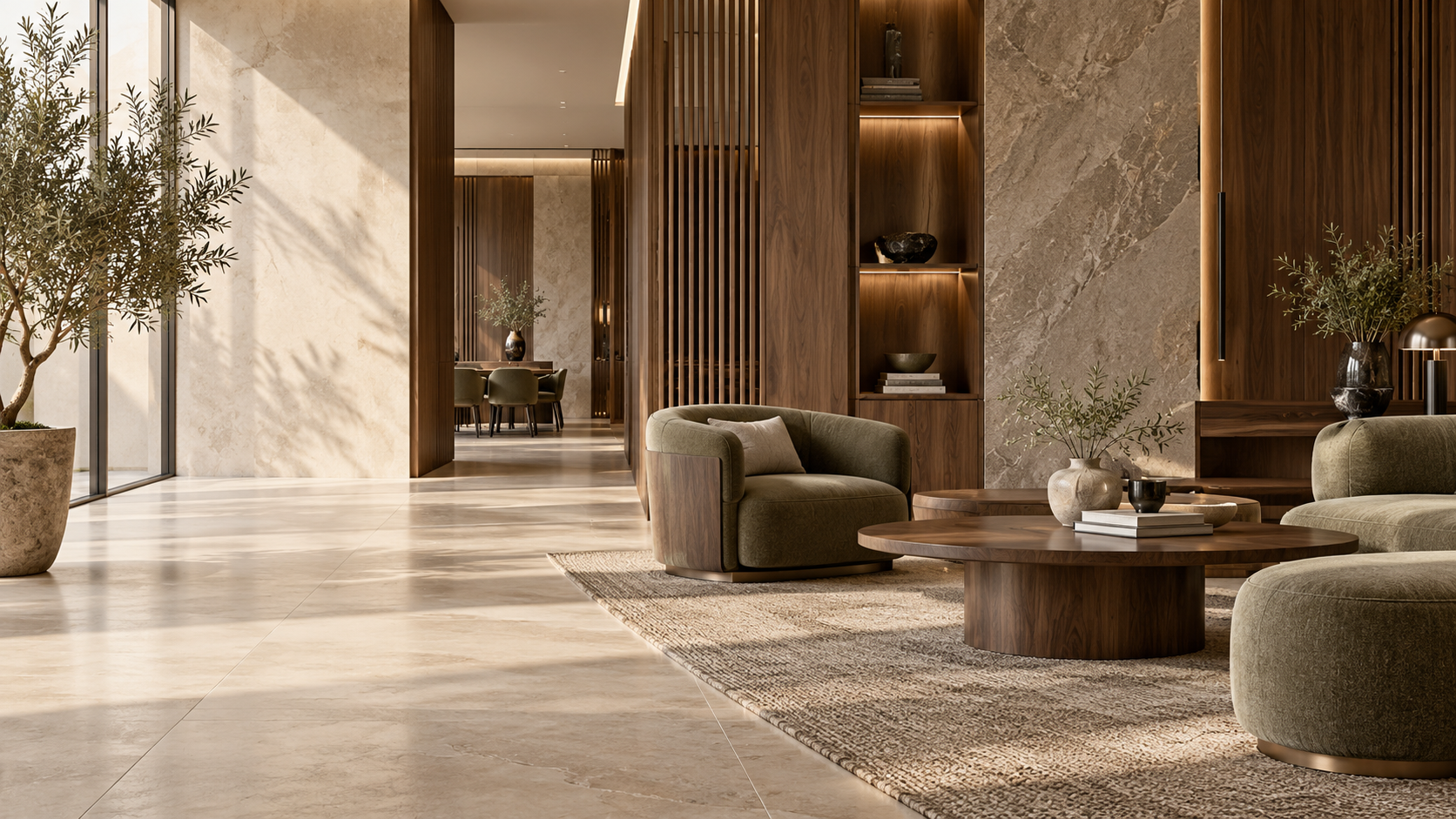 Illustrative architectural partition interior concept